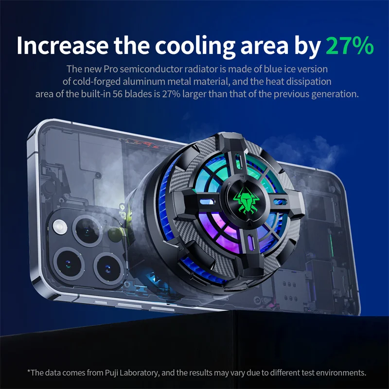 New PLEXTONE EX2 Pro Back Clip Magnetic Mobile Phone Flat Radiator RGB Atmosphere Light Semiconductor Refrigeration Fan 3
