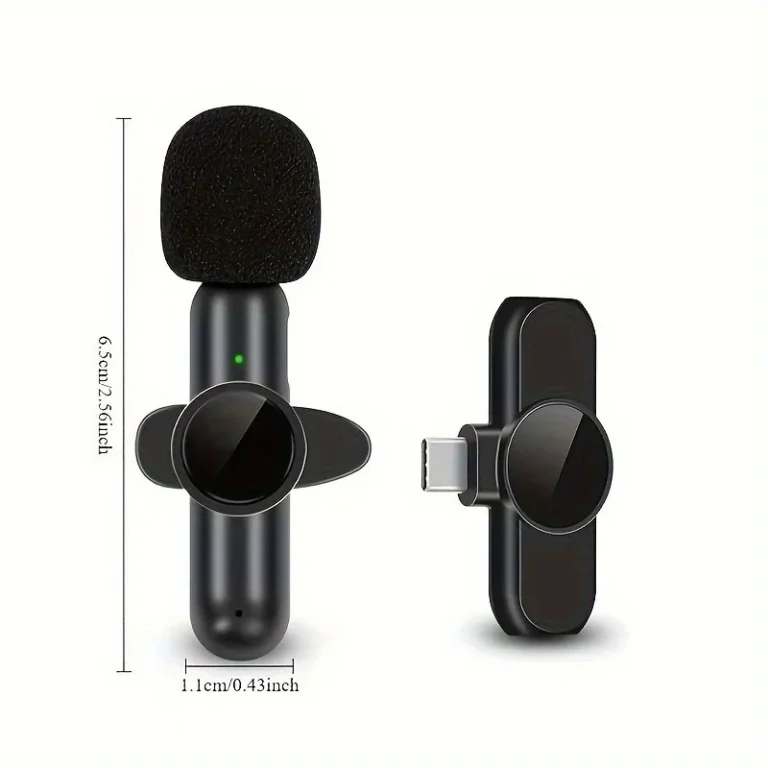 Wireless Lavalier Microphone Usb c Mini Lapel Microphone Wireless Noise Cancelling Min Lapel Mic for Streaming Video Recording 2