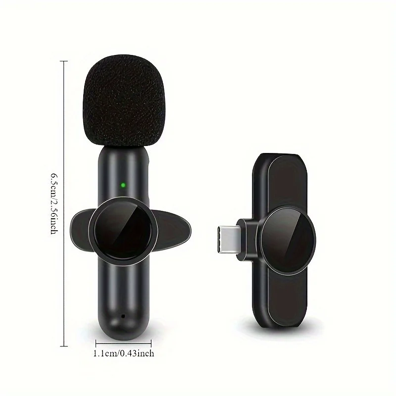 Wireless Lavalier Microphone Usb c Mini Lapel Microphone Wireless Noise Cancelling Min Lapel Mic for Streaming Video Recording 2