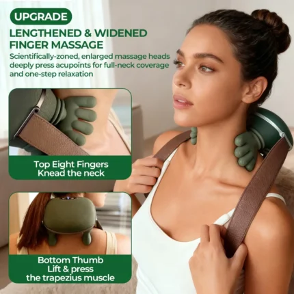 Bionic Finger Neck Shoulder Massager Wireless Trapezius Neck Cervical Kneading Massage Shawl Brushless Motor Neck masajeador 2