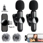 Wireless Lavalier Microphone Usb c Mini Lapel Microphone Wireless Noise Cancelling Min Lapel Mic for Streaming Video Recording