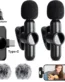 Wireless Lavalier Microphone Usb c Mini Lapel Microphone Wireless Noise Cancelling Min Lapel Mic for Streaming Video Recording