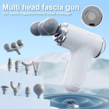 Multi Replaceable Headed Triple-headed Muscle Massager Handheld Replaceable Head Mini Electric Fascia Massager Rechargeable 2