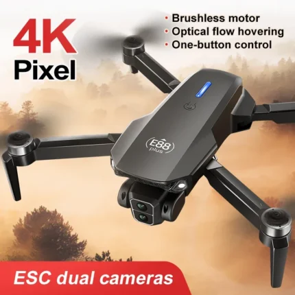 New E88 Plus Quadcopter Drone: 90° Electric Adjustable Camera, Brushless Motor, Optical Flow Positioning Toy 2